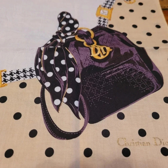 Chirtian Dior Polka Dot Handkerchief with Purse Design - Picture 4 of 5